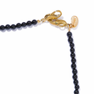 onyx glass chain necklace