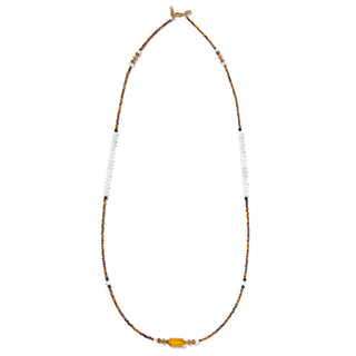 amber glass chain necklace