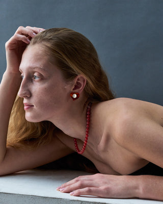 caviar necklace red agate