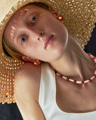 mermaid necklace red agete
