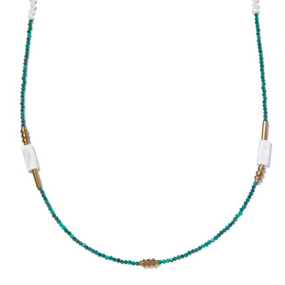 malachite glass chain necklace