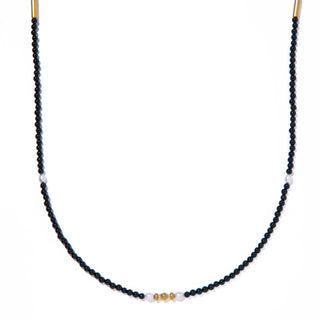 onyx glass chain necklace
