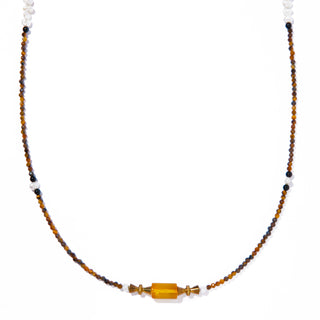 amber glass chain necklace