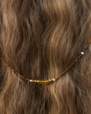 amber glass chain necklace