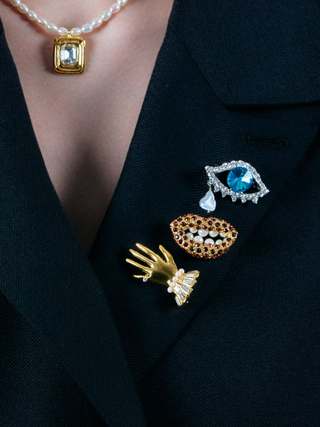 lady hand brooch