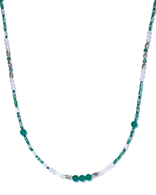 jasper glass chain necklace